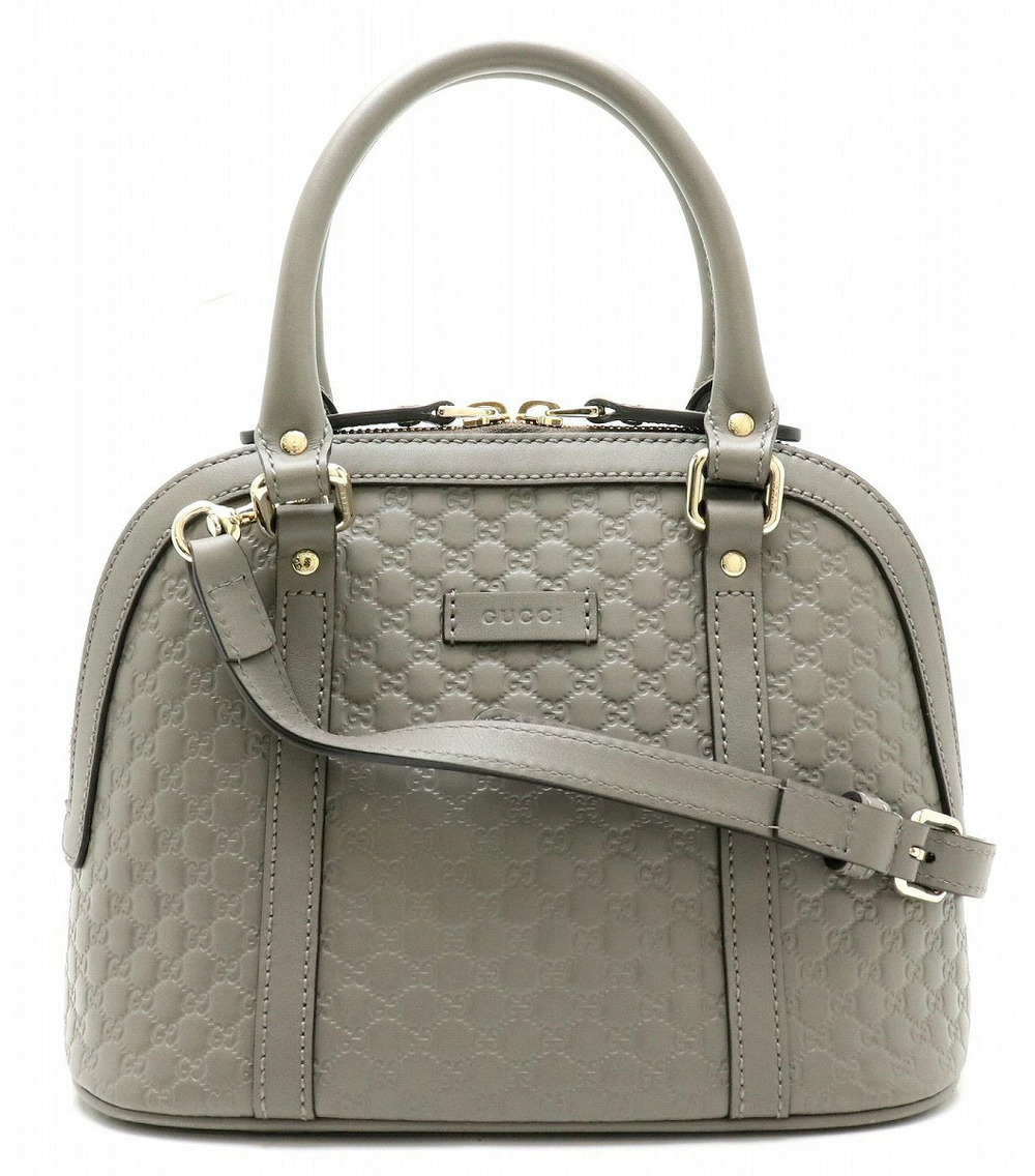 Gucci Microguccissima Handbag Crossbody Bag Leather Gray